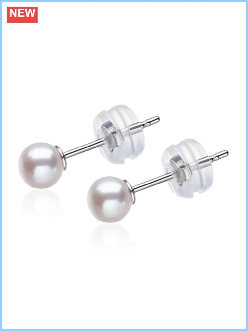 Cultured Pearl Stud Earrings Sterling Silver Hypoallergenic Gift for Women